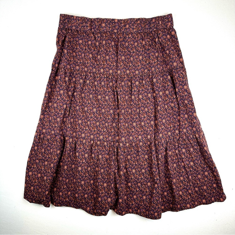 Madewell Pull On Tiered Midi/Maxi Skirt Orchard Floral Cottagecore